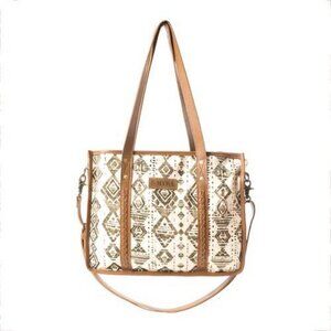 Myra Bag  Women's Mesa Flight Tote Bag,  Brown/Gray   NEW Without Tags